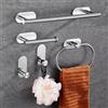 NONE Set di Accessori per Bagno in Acciaio Inox 304 Senza Foratura, 5 Pezzi, Portasciugamani e Barra da Parete, Qualità Alberghiera