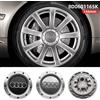 VOLVO Per Audi Quattro TT A2 A3 A4 A8 S6 Q5 Q7 RS6, 4 pezzi, 146mm, 8D0601165K, Coprimozzo Centrale Ruota Grigio Nero, Copricerchi, Emblemi, Badge, Logo