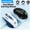kebidumei Mouse wireless 2.4G Mouse Bluetooth a doppia modalità Mouse da gioco silenzioso a 6 pulsanti Mouse da gioco ricaricabile per e-sport Mouse da ufficio 1600 DPI per PC