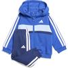 Adidas Tuta in pile Essentials Tiberio 3-Stripes Royal Blue/Dark Blue/ da Bambino