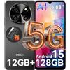 OSCAL Tiger 8 6.88 HD+ 120Hz Smartphone 5G AI, DokeOS(Android 15 Pro), 12GB+128GB/2TB Telefono Cellulare, 5000mAh/18W, 16MP+8MP, 5G Dual SIM/OTG/NFC/GPS/Face ID/Fingerprint