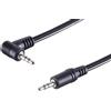 1aTTack.de 1 x 1,5 m - Cavo jack stereo da 3,5 mm nero con spina angolata Cavo audio di alta qualità Spine stampate Contatti nichelati