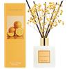 COCORRÍNA Diffusore Profumo Ambiente, 200ml Diffusore Profumato Tuscan Orange con Bastoncini Diffusore di Olio Essenziale di Fragranza per la Casa per la Decorazione della Mensola del Bagno