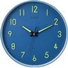 MEIRED Orologio da parete con luce notturna, silenzioso, senza ticchettio, funzionamento a batteria, si illumina al buio, orologio da parete illuminato per camera da letto, soggiorno/cucina, blu