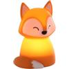 Eglo Lampada da notte a LED Castellino, luce notturna comodino batteria, decorazione per la cameretta dei bambini, funzione touch, forma di volpe, arancione, colore luce: bianco caldo, RGB