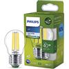 Philips Classic ultra-efficient LED bulb with energy efficiency class A, E27 base, replaces 40W, clear, cool white light, teardrop shape