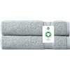 Delara Asciugamani in 100% cotone biologico, 650 g/m², asciugamano da bagno in peluche con piuma al tatto, ad asciugatura rapida, confezione da 2 pezzi, certificato GOTS, certificato Oeko-Tex Green,