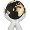 BONGELLI PREZIOSI Scultura Mani con Mondo 12x13cm Bianco e Oro Marmorino