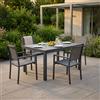 MIlani Home DEXTER - set tavolo in alluminio cm 160/240 x 90 x 75 h con 4 poltrone Venus