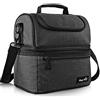 Hap Tim Borsa Termica Borsa Pranzo con Tracolla Grande Capacità Borsa Termica pasto per la a scuola - Grigio scuro (UK-LB-16040-DG)