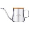 MERMOO YILAN Bollitore a collo di cigno, 350 ml, piccola caffettiera in acciaio inox, a collo di cigno, Pour Over Kettle Coffee Pot (argento)