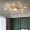 minifair Plafoniera moderna a LED 12+1 teste Lampada da soffitto semi-incasso Lampadari dorati Illuminazione a soffitto per camera da letto Soggiorno Cucina Sala da pranzo Ristorante
