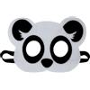 Jtnohx Feltro Maschere Animali, 10 Pz Maschera Halloween, Costume Animale per Compleanno Party Forniture (Panda Maschera)