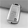 Jetoday Custodia per chiave in TPU, adatta per Chevrolet Trax Opel Vauxhall Adam Astra Corsa Meriva Mokka Movano Zafira Tourer Buick, cover per chiave - 2 tasti (mercurio)