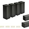 ALUSFERA Piedini per Mobili in Metallo - Piedini Regolabili in Altezza - Gambe per Mobili - Base in Alluminio - Piedi per Mobili 4 pezzi - Piede Regolabile 40x40mm - 100mm Nero