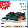 PUMA Scarpe Sneakers Bambini Unisex PUMA Courtflex V3 V Inf, 23 EU , Verde /Arancione