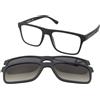 Emporio Armani EA4115 58531W | Occhiali da Vista con Clip da Sole | Prova Online | Plastica | Quadrati | Nero | Adrialenti