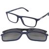 Emporio Armani EA4160 50881W | Occhiali da Vista con Clip da Sole | Prova Online | Plastica | Rettangolari | Blu | Adrialenti