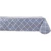 DII, tovaglia da Tavolo in Vinile, per Interni ed Esterni, Motivo a griglia, Retro in Flanella, Rettangolare, 132 cm x 178 cm, Blu Navy