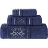 Superior Set di 3 asciugamani in cotone, include 1 bagno, 1 mano, 1 asciugamano/viso, asciugatura rapida, elementi essenziali per la casa, doccia, spa, asciugamani assorbenti morbidi in peluche, Zero