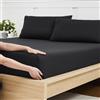 Sweet Home Collection Lenzuolo con angoli per letto matrimoniale con elastico completo e cinghie angolari integrate per evitare spostamenti, lenzuolo inferiore in microfibra spazzolata morbido e traspirante, per letto