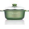 Risoli Dr.Green Stone Casseruola Alta Antiaderente In Alluminio Con Coperchio In Vetro