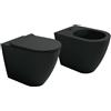 CERAMICA FLAMINIA Sanitari filo muro Flaminia Link Plus Carbone vaso Goclean bidet e coprivaso slim rallentato