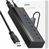 Ugreen Adattatore 7W1 Ugreen Us219 Hub Usb Do 7X Usb 3.0 (Czarny)