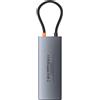 Baseus Hub adattatore 10in1 Baseus 2x HDMI, USB-C, 3xUSB-A+RJ45+SD/TF, PD (grigio)