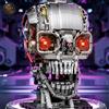 Teschio Robot Mattoncini 18cm Giocattolo Costruzioni Idea Regalo Creativo
