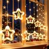 Fohil Tenda Luminosa Natale, 100LED Stelle Luci Tenda Natale Interno 8 Modalità Catena Luminosa Interno Impermeabile Finestre Luci Natalizie per Albero Balcone Giardino Decorazione Natalizia