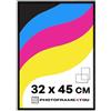 Photoframe4you - Cornice 32x45 cm nera - Cornice in alluminio con vetro acrilico infrangibile - Cornice da parete per poster e certificati per soggiorno e camera - Prodotta in Europa - Tacoma