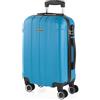 ITACA - Bagaglio A Mano Rigido Leggero Bagaglio A Mano 55X40X20 con 4 Ruote Silenziose Trolley Cabina Viaggio Aereo Ergonomico Durevole. Compatibile Ryanair, Turchese