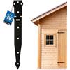 KOTARBAU® Cerniera 250 mm per porta e cancello, nastro verniciato a polvere, cerniera a croce superiore in acciaio inossidabile nero
