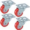 Dörner + Helmer 450124 - Set di 4 rotelle + viti, 30 x 14 mm, in poliuretano, portata: 20 kg/rotolo, multicolore