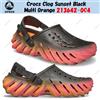 Crocs Zoccolo Crocs Sunset nero multi arancione 213642-0C4 taglia unisex