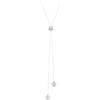 Swarovski Una Angelic - Collana da donna con ciondolo a forma di Y, con cristalli bianchi a taglio rotondo, placcato al rodio, catena scorrevole regolabile, motivi reversibili