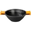 PINTI INOX Efficient Wok Antiaderente Con Coperchio Cm24