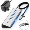 REAGLE Hub Usb Attivo Con Alimentatore 36W 10 Porte Usb 3.2 Splitter Reagle Splitter