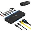REAGLE Hub USB-C con docking station 12 in 1: HDMI 2.1, 8K, DisplayPort 1.6, Gigabit Ethernet, ricarica rapida PD da 100 W, lettore di schede, 10 Gbps per laptop, MacBook Pro e Windows
