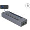 DELOCK Externer USB 5Gbps 6 Port Hub mit Schalter & Micro SD