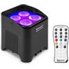 Beamz BBP54 Uplight Par 4x12W Led RGBAW-UV con batteria integrata e telecomando