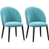 HOMCOM Set 2 Sedie da Salotto e Sala da Pranzo Imbottite con Design Nordico ed Ergonomico, Verde Chiaro, 52x54x79 cm|Aosom