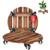 IDZO 2pack Wood Plant Caddy With Wheels Heavy Duty Red Brown, 264 Lbs Capacity, 12 Inch Acacia Hardwood Plant Dolly, Plant Stand with 360° Lockable Wheels for Plant Pots, Heavy Objects Hauling