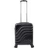 TOTTO - Valigia Trolley da cabina, Modello Bazy+, 39,5 x 54,5 x 22,5 cm, Capacità 39,8 L, Espandibile, Alta Resistenza agli Urti, Ruote 360º, Maniglia Telescopica, Cinghie Interne, Lucchetto TSA, Nero