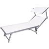 G.T.R. Lettino Lux beach bianco con parasole