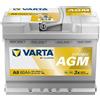 VARTA A8 Silver Dynamic AGM 12V 60Ah 680A Batteria per auto Start-Stop 560 901 068
