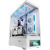 Mars Gaming MCLCDPROW, Midi Tower, PC, Bianco, ATX, Micro ATX, Mini-ITX, Vetro temperato, Gaming