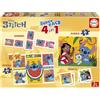 Educa - Stitch Superpack 4 in 1 | Cofanetto Giochi Bambini Disney: 2 Puzzle 25 e 50 Pezzi, Domino 28 Tessere, Memory 28 Carte | Licenza ufficiale Disney | Dai 3 anni (20474)