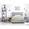 EVERGREENWEB MATERASSI & BEDS EVERGREENWEB Letto una Piazza e Mezza con Contenitore 120x195 cm Elegante Struttura Imbottita per Adulti e Ragazzi Rete a doghe in Legno Inclusa Moderna Testiera Rivestimento SFODERABILE Grigio Chiaro